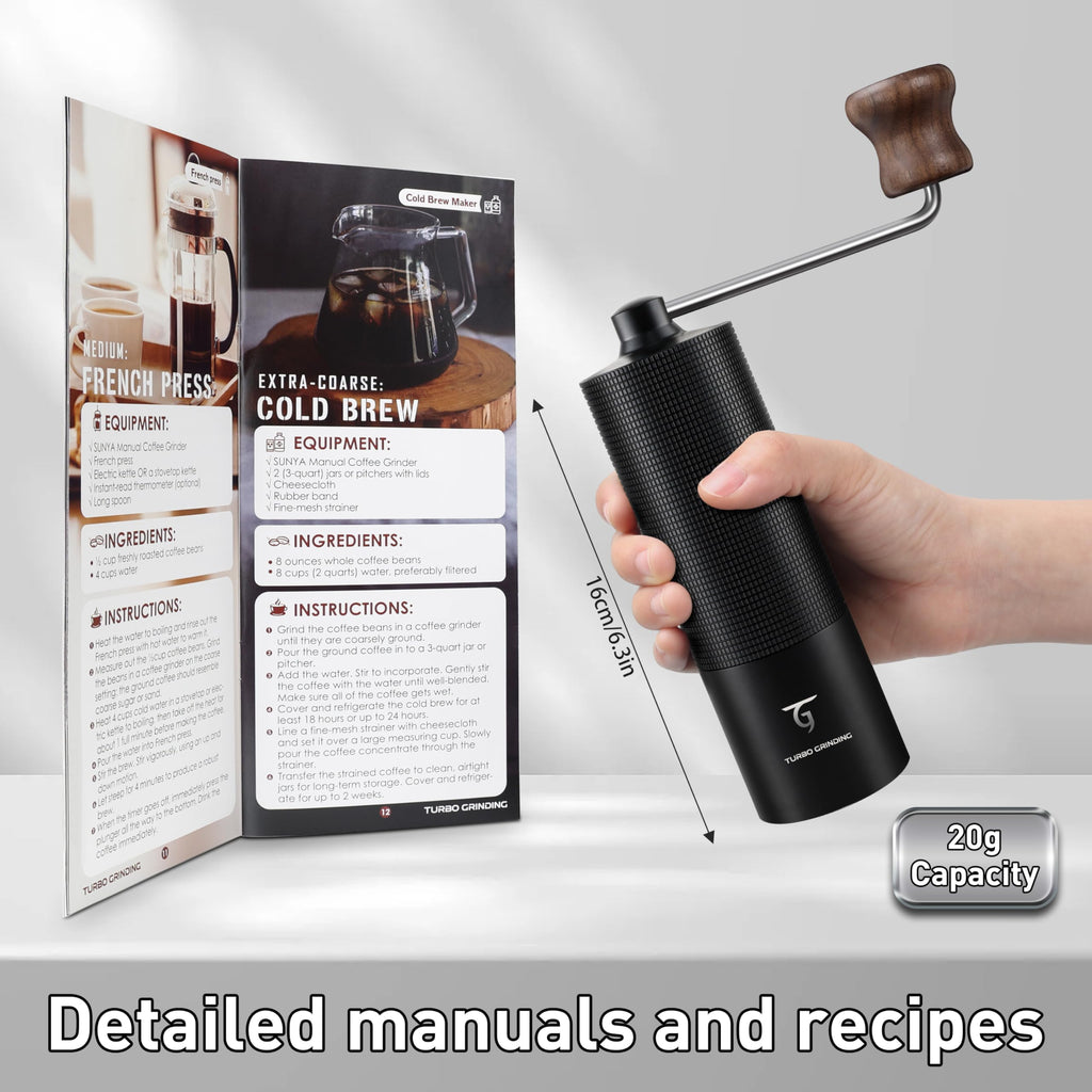 Manual Coffee Grinder with Stainless Steel Conical Burr T6108