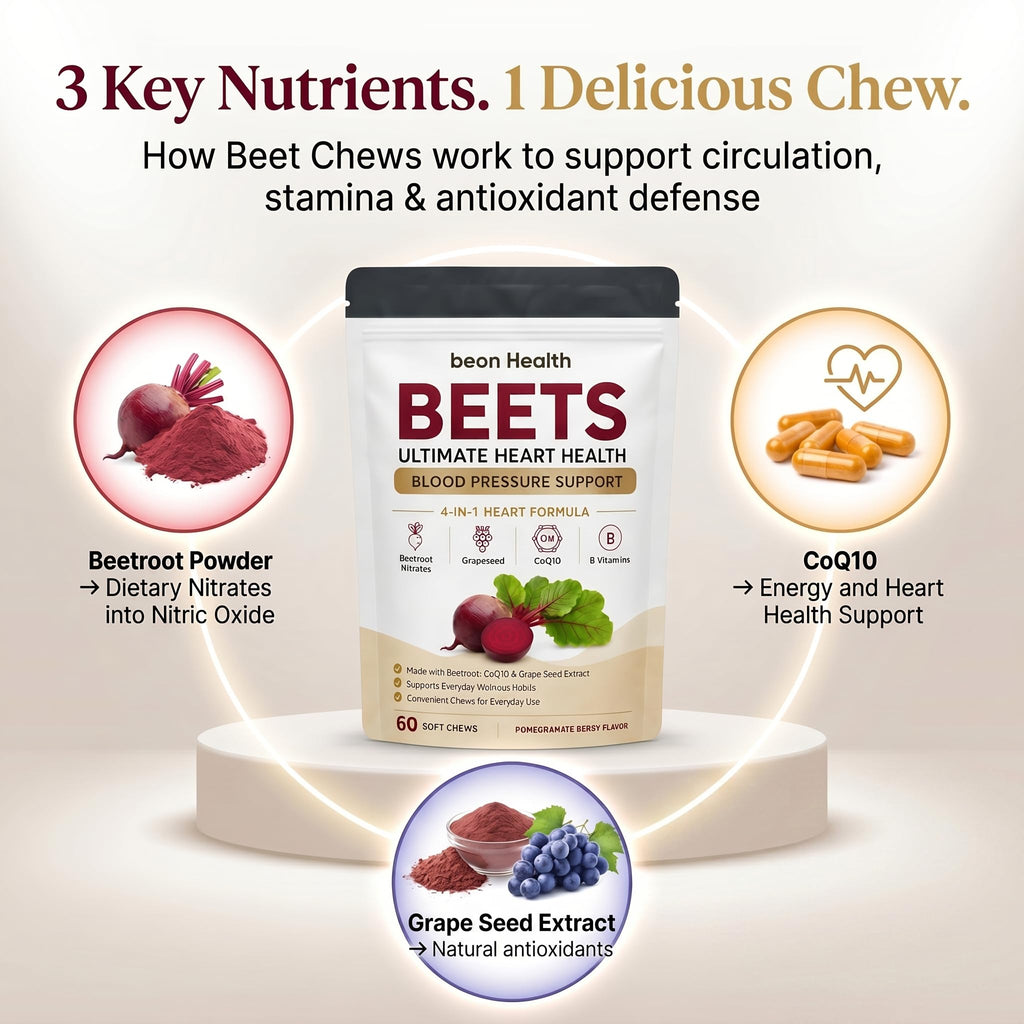 500mg Beetroot CoQ10 Grape Seed Extract Chews M2590