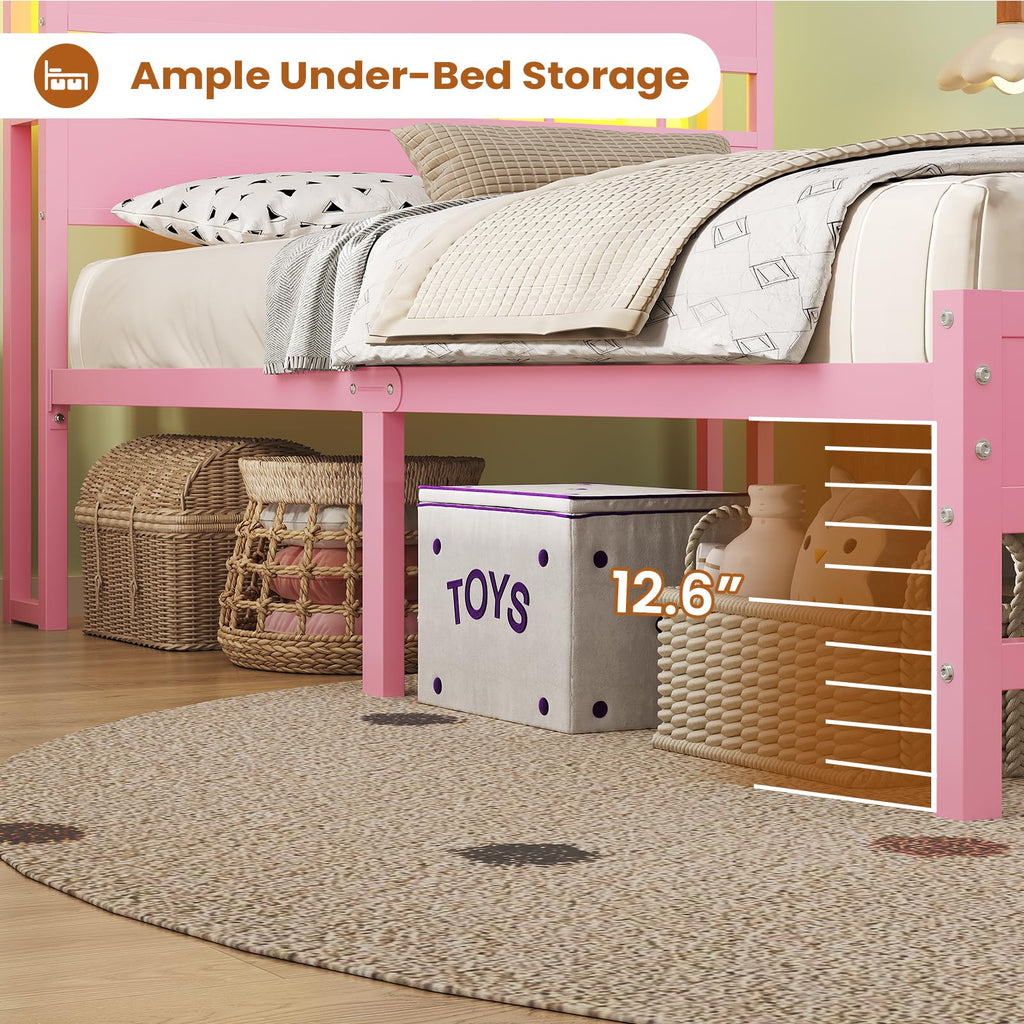 Twin Bed Frame with Storage Headboard V2780