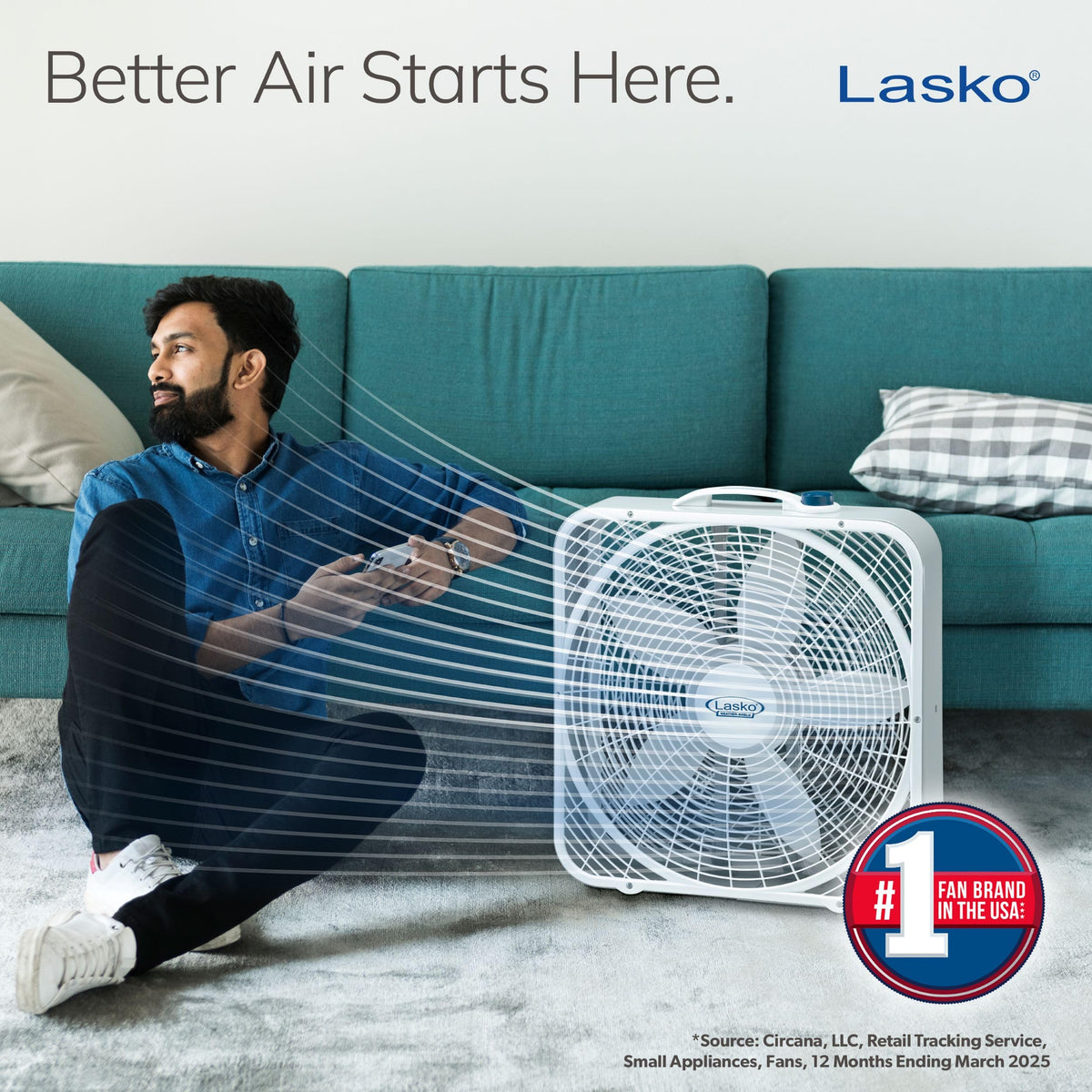 20 Inch 3 Speeds White Box Fan with Carry Handle S8325