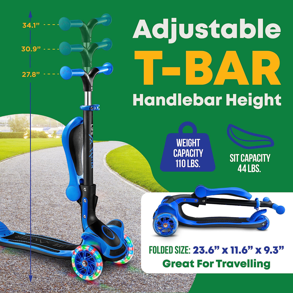 3 Wheel Foldable Kids Scooter with LED Wheels K314021